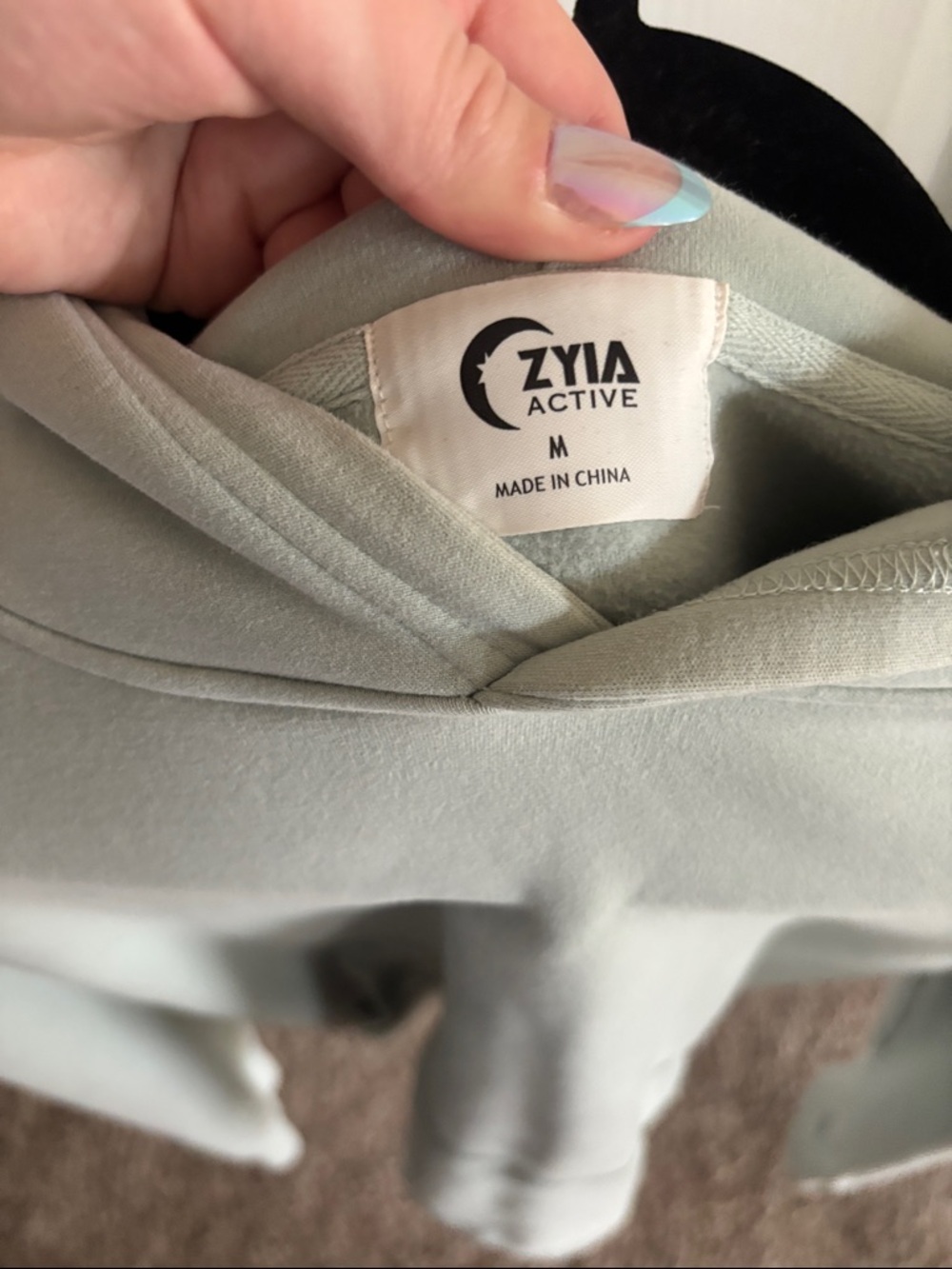 Women’s ZYIA Sage Green Hoodie Sweatshirt - Picture 3 of 4
